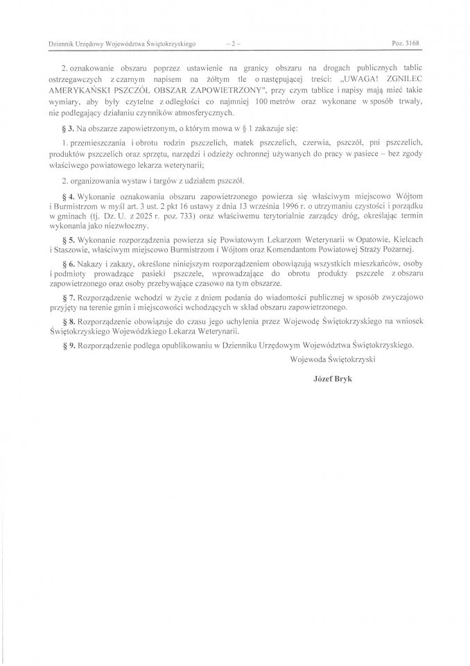 Informacja w sprawie zwalczania zgnilca amerykańskiego pszczół